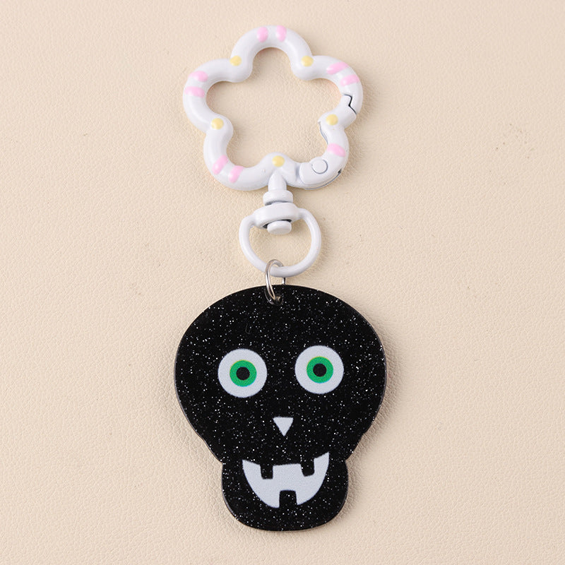 Wholesale  Cartoon Fun Halloween Series Pumpkin Skull Acrylic Keychain