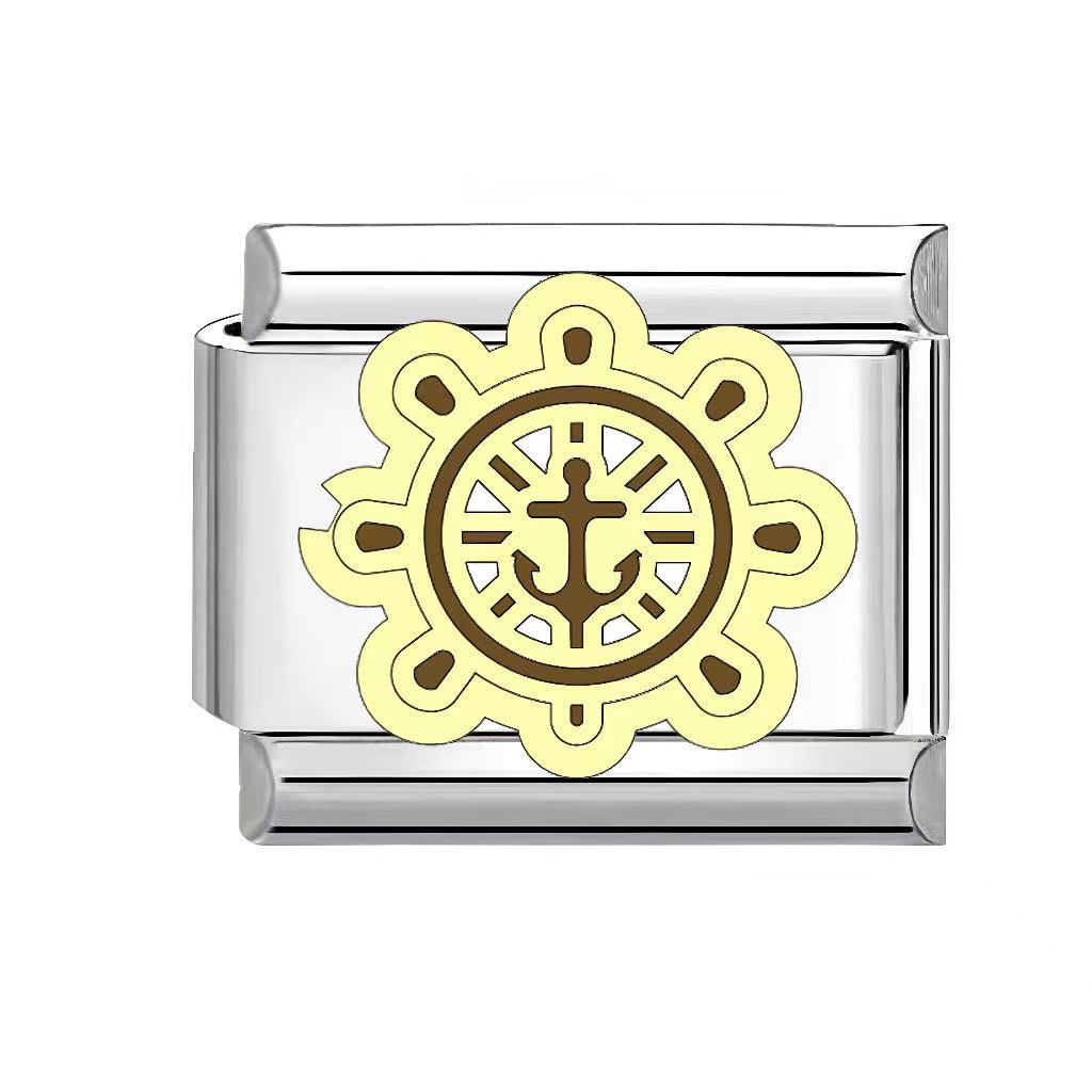 Wholesale Italian Charm Bracelet 9mm DIY Splicing travel   Creative Stainless Steel Composable Bracelet