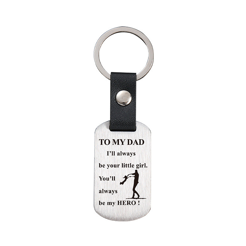 Wholesale Father's Day Metal Leather Keychains ACC-KC-GangGu029