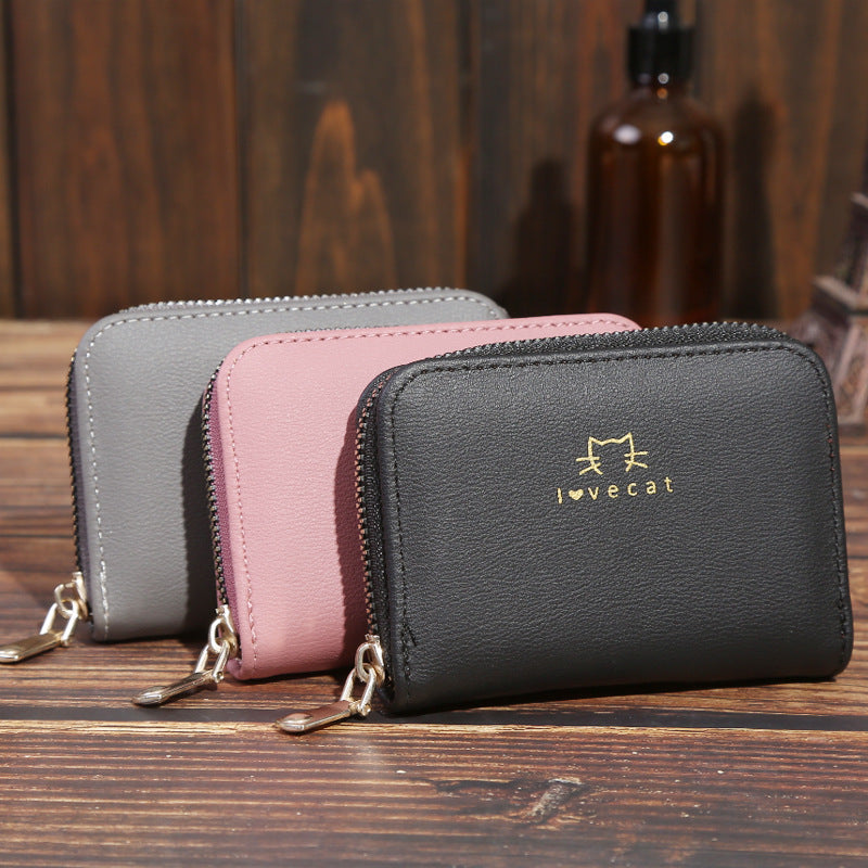 Wholesale Korean Style PU Leather Animal Print Accordion Card Holder Coin Purse Wallet For Women