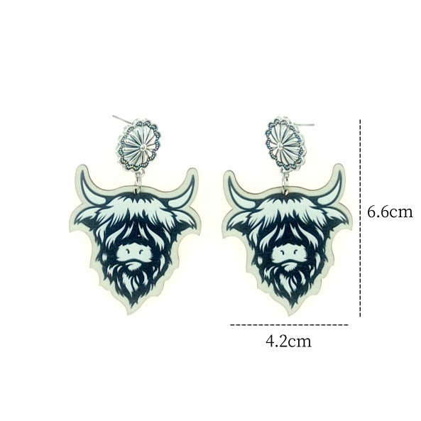 Wholesale Western Style Cowboy Earrings Vintage Wood Earrings ACC-ES-Yinx001