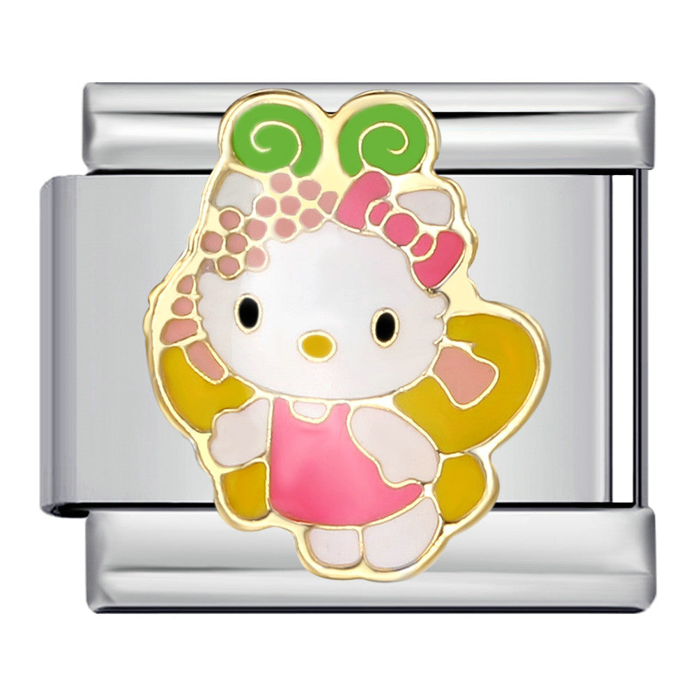 Wholesale Cute cartoon Italian module bracelet titanium steel welding oil dripping DIYCharms