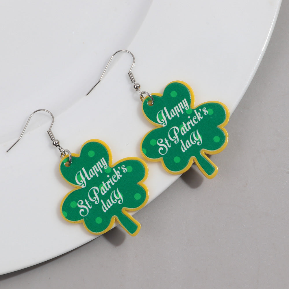 Wholesale carnival shiny exaggerated mask letters acrylic earrings