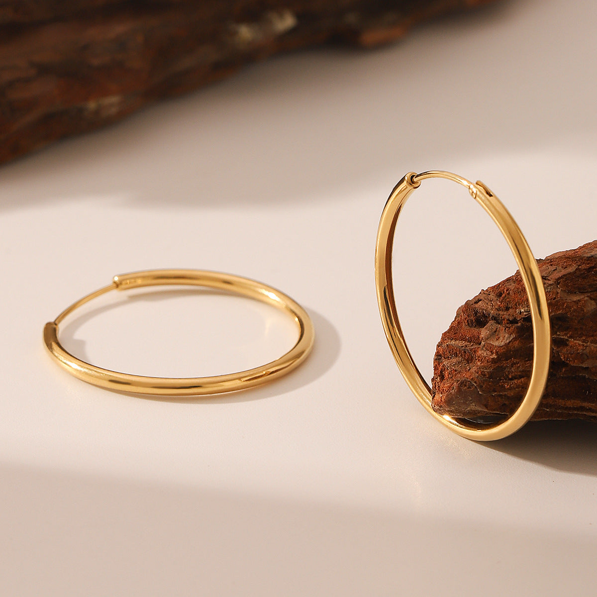 Wholesale Large Hoop Earrings  Stainless Steel 18K Gold  Earrings