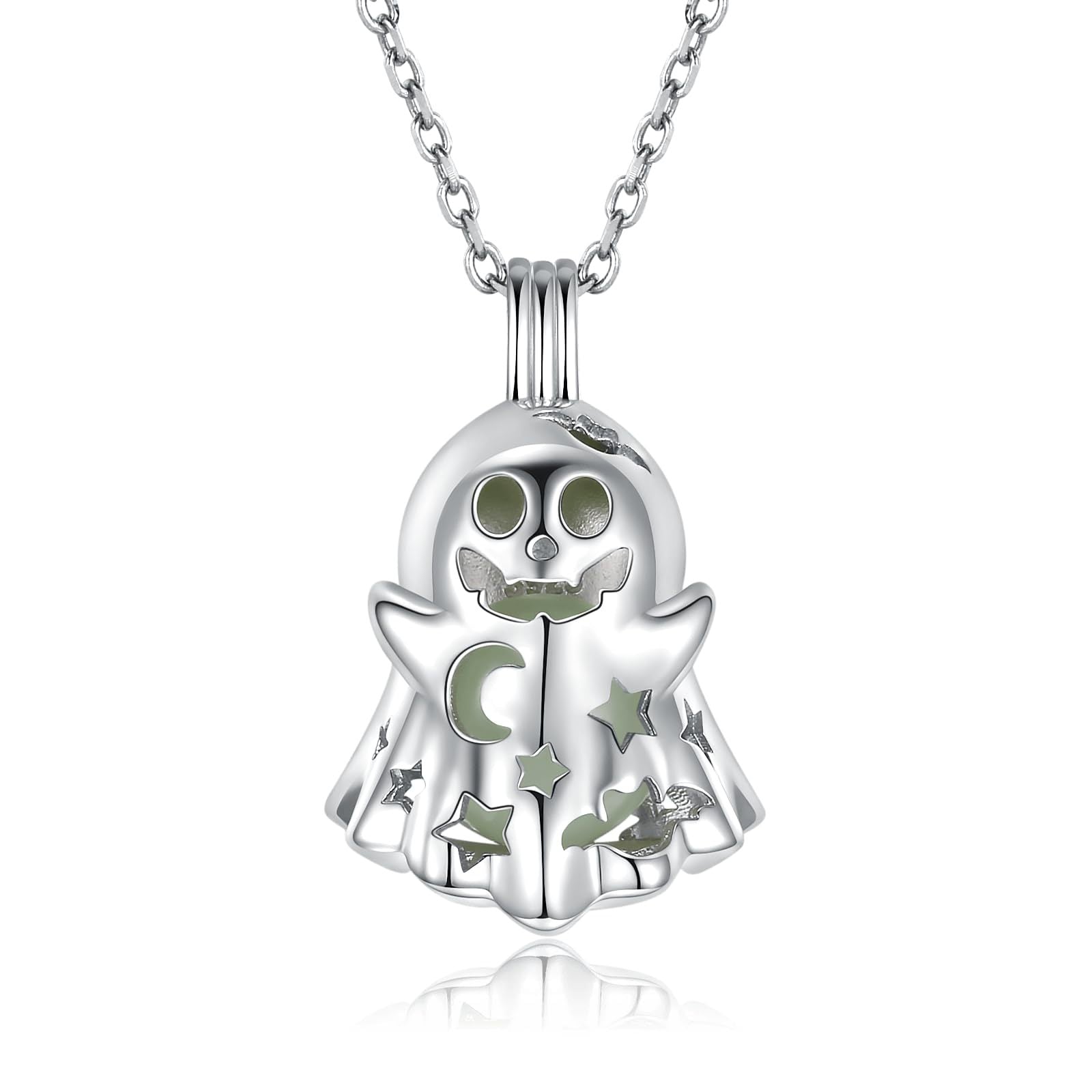Wholesale  Creative Hollow Luminous Ghost Clavicle Chain Halloween Three-Dimensional  Necklace