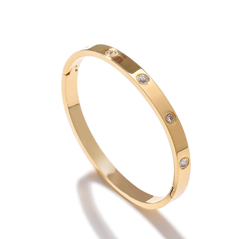 Wholesale Silver Titanium Steel Diamond Buckle Bracelet Fashion Accessory for Everyday Gift