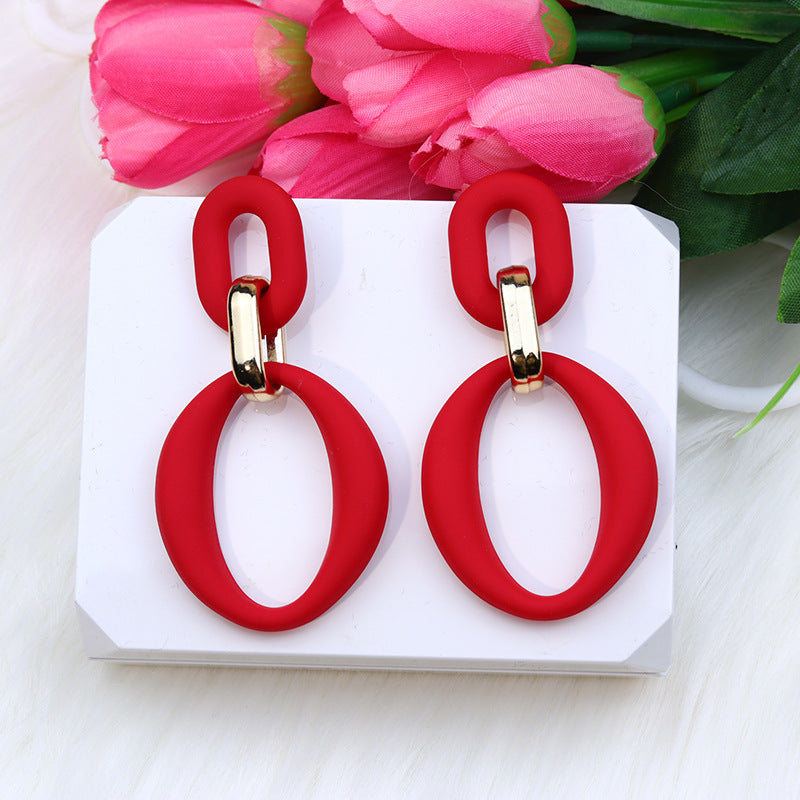 Wholesale Buckle Spray Paint Acrylic Fresh Earrings