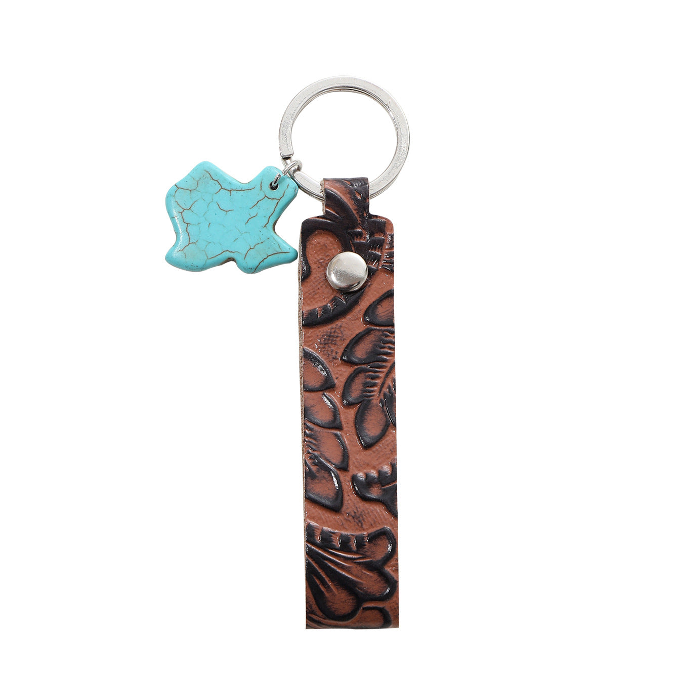 Wholesale Brown Leather Pattern Keychains ACC-KC-LuoKun002