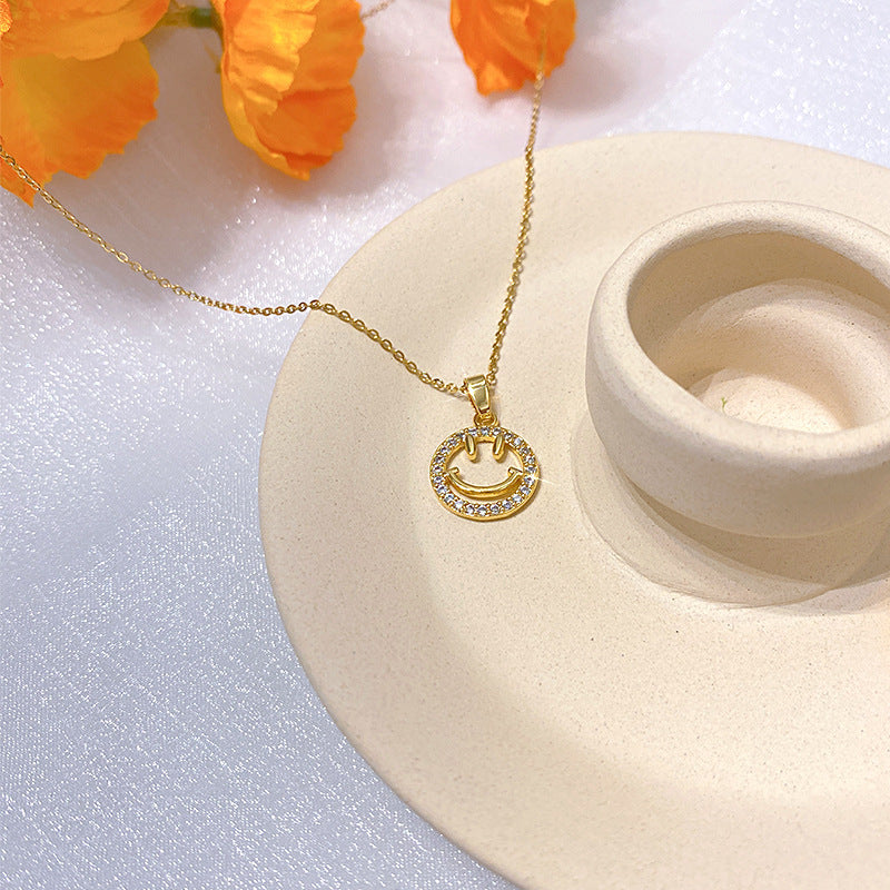 Wholesale Electroplated Titanium Steel Necklace Micro-embedded Clavicle Chain Choker Necklace ACC-NE-Xiyue003