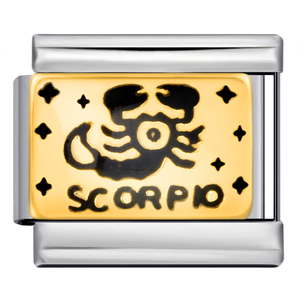 Wholesale Italian Charm Bracelet 9mm DIY Splicing Removable 12 Constellation Stainless Steel Composable Bracelet