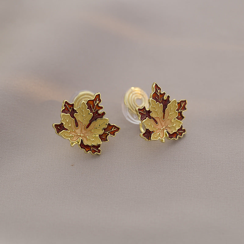 Wholesale Double Maple Leaf Earrings
