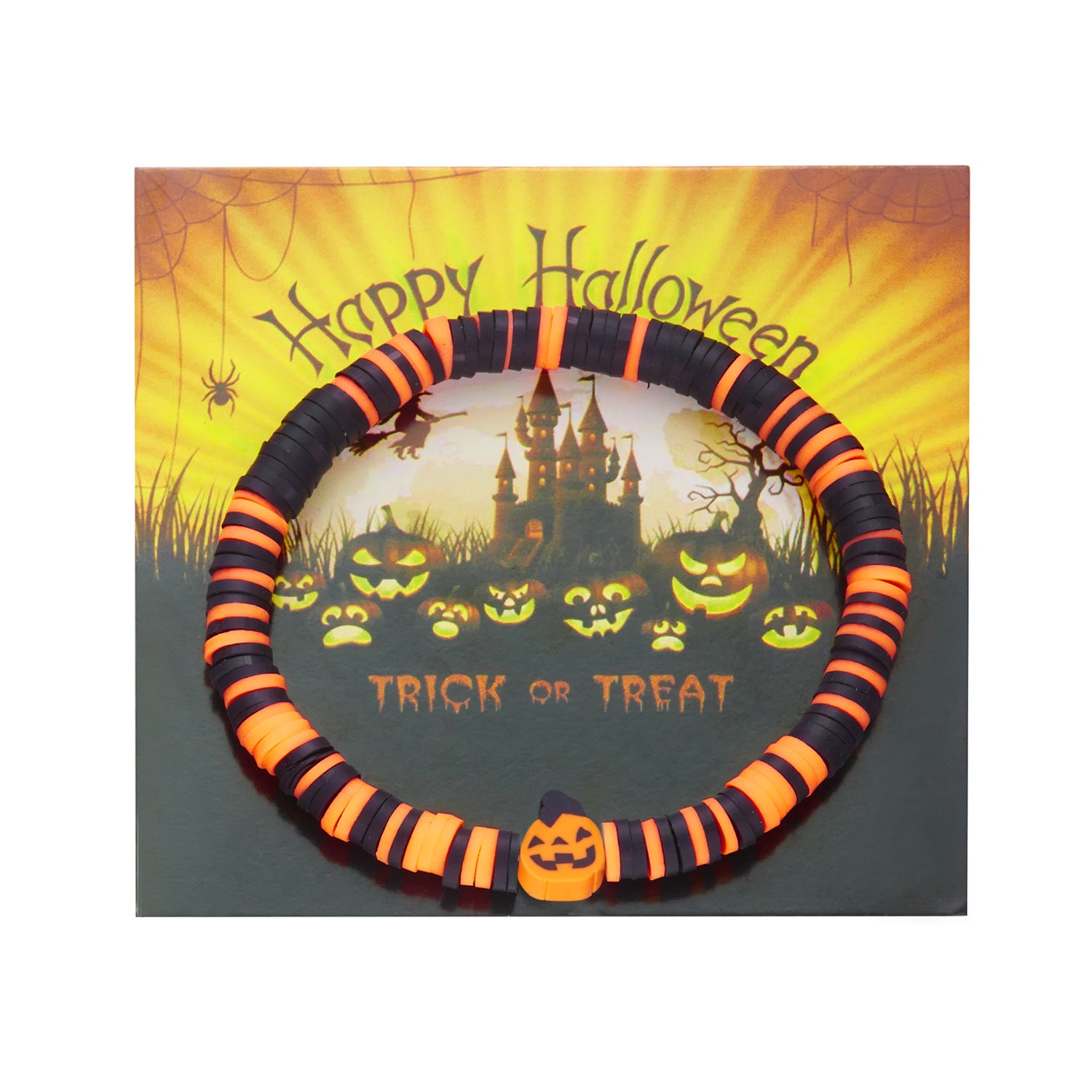 Wholesale Halloween Theme Bracelets  Spider Pumpkin Skull Pendant Soft Pottery Bracelets