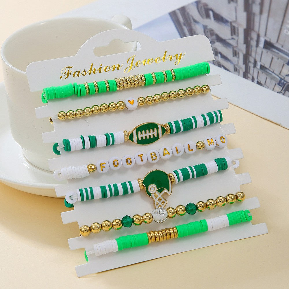 Wholesale  Rugby suit Multi-layer Stacked Love Letter Soft y Bracelet