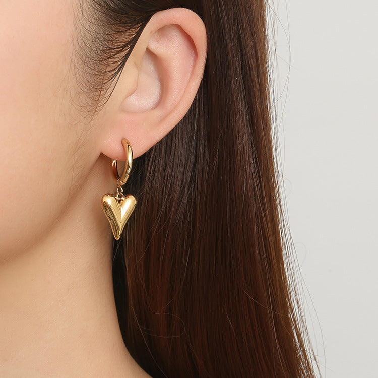 Wholesale love pendant stainless steel earrings