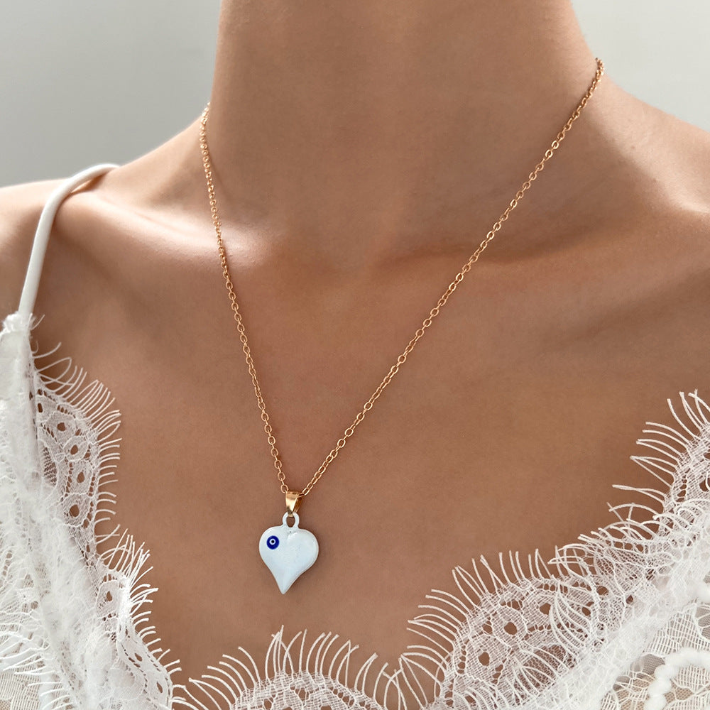 Wholesale Devil's Eye Necklace Creative Blue Eyes Diamond-encrusted Necklace