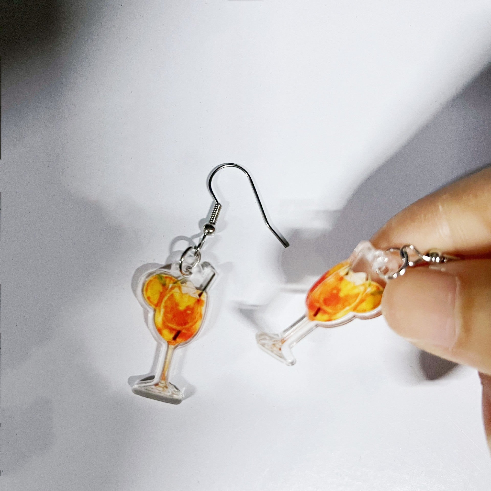 Wholesale Summer Beer Festival Wine Glass Orange Juice Acrylic Earrings