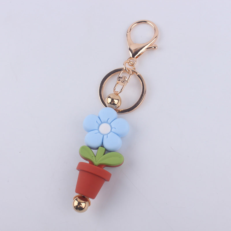 Wholesale Cartoon Daisy Flower Silicone Keychain ACC-KC-GuangTian029
