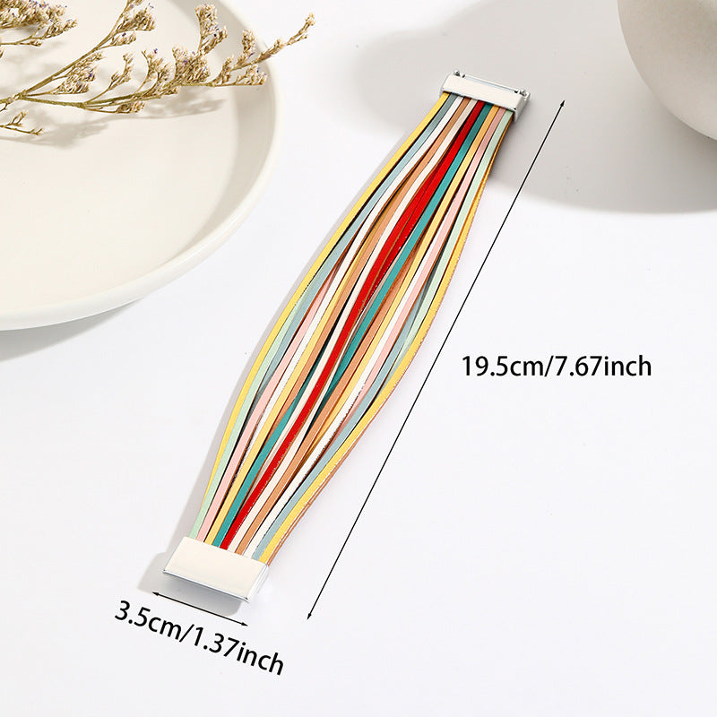 Wholesale Bohemian Leather Bracelet Magnetic Clasp Bracelet ACC-BT-Shangy001