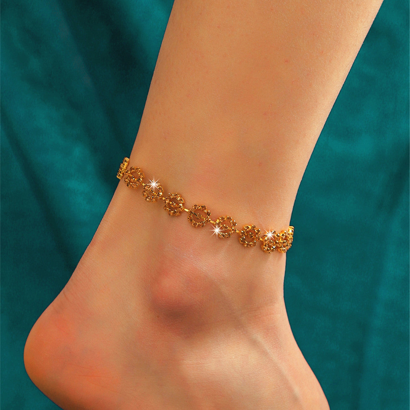 Wholesale full diamond luxury anklet
