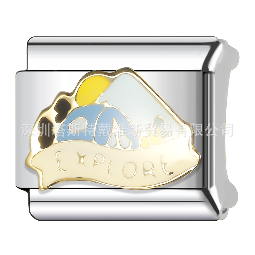 Wholesale  Italian Charm Bracelet 9mm DIY English Word Series Creative Stainless Steel Composable Bracelet