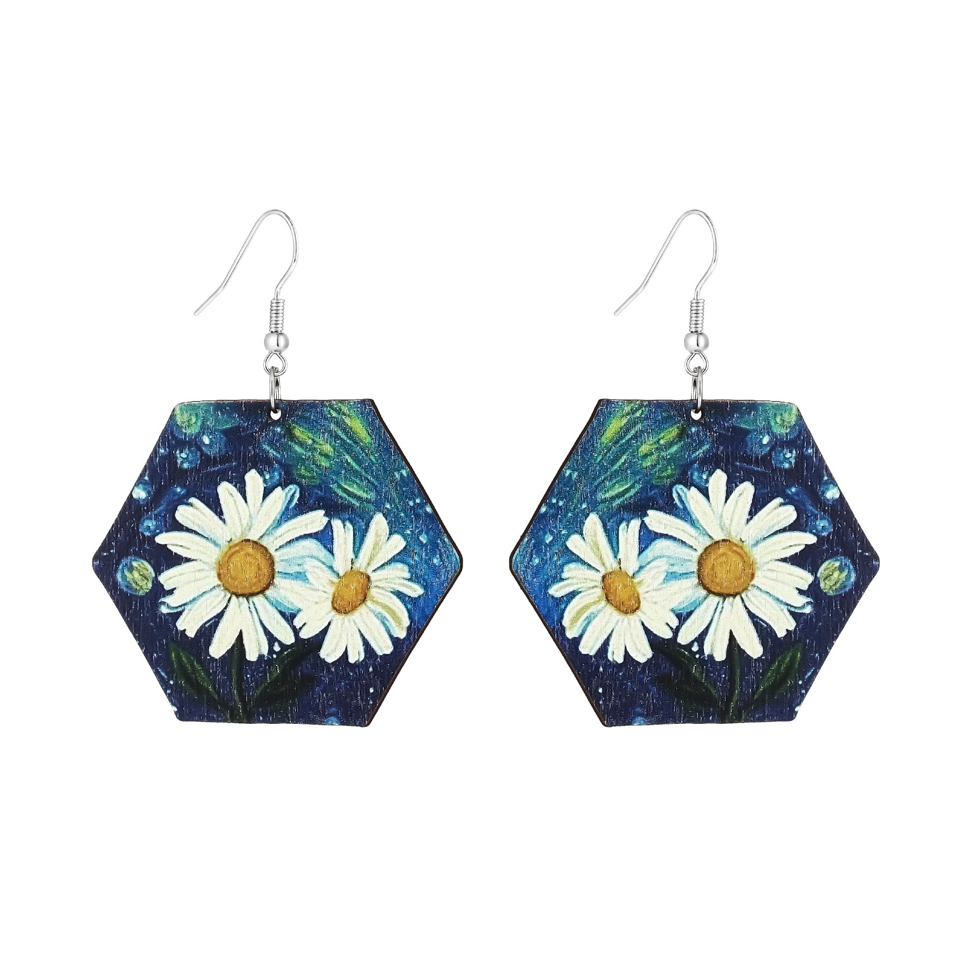 Wholesale White Daisy  Ear Clip Earrings