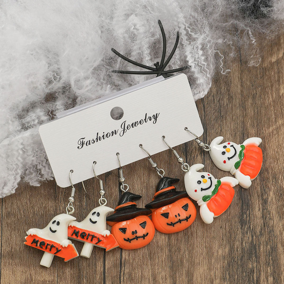 Wholesale Halloween Pumpkin Ghost Earrings Set ACC-ES-JunJie009