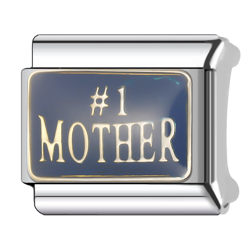 Wholesale Italian Charm Bracelet 9mm DIY English Series Creative Stainless Steel Composable Bracelet