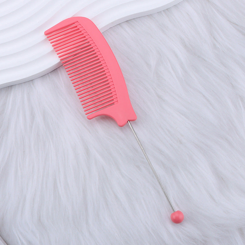Wholesale DIY Beadable Comb,  Plastic Pointed-Tail Comb,  Home/ Salon Style Curved Comb,  Fine-Tooth Hair Smoothing Comb,  Hair Styling Tool