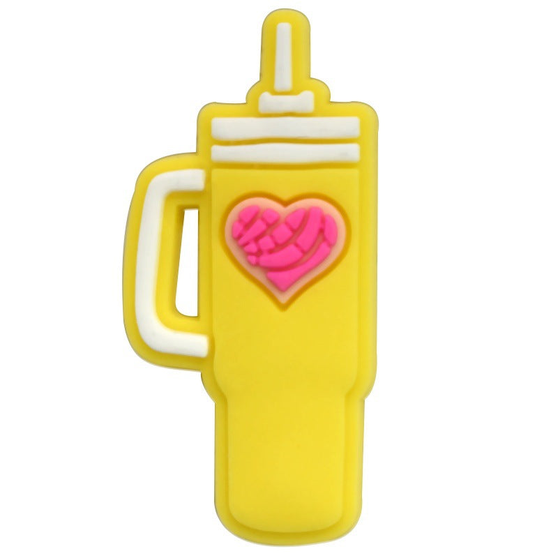 Wholesale  Random 100pcs Love-themed Water Bottle PVC Soft Rubber Shoe Buckle Decoration