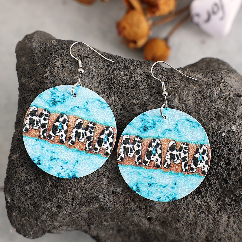 Wholesale Mother' s Day MAMA Print Earrings