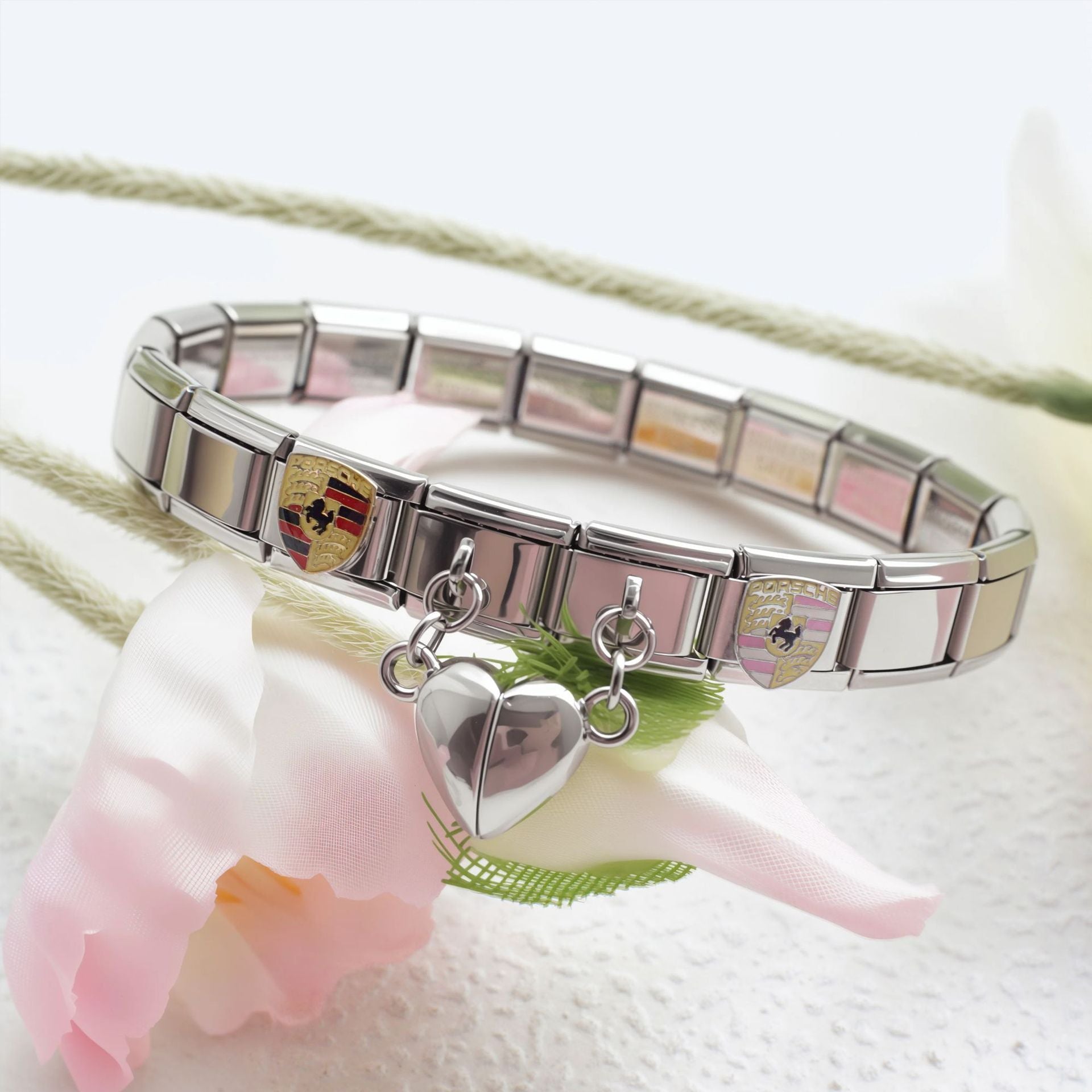 Wholesale 2pcs/pack 9mm Italian Charm Starter Bracelets DIY square Single Section Creative Stainless Steel Composable Bracelet