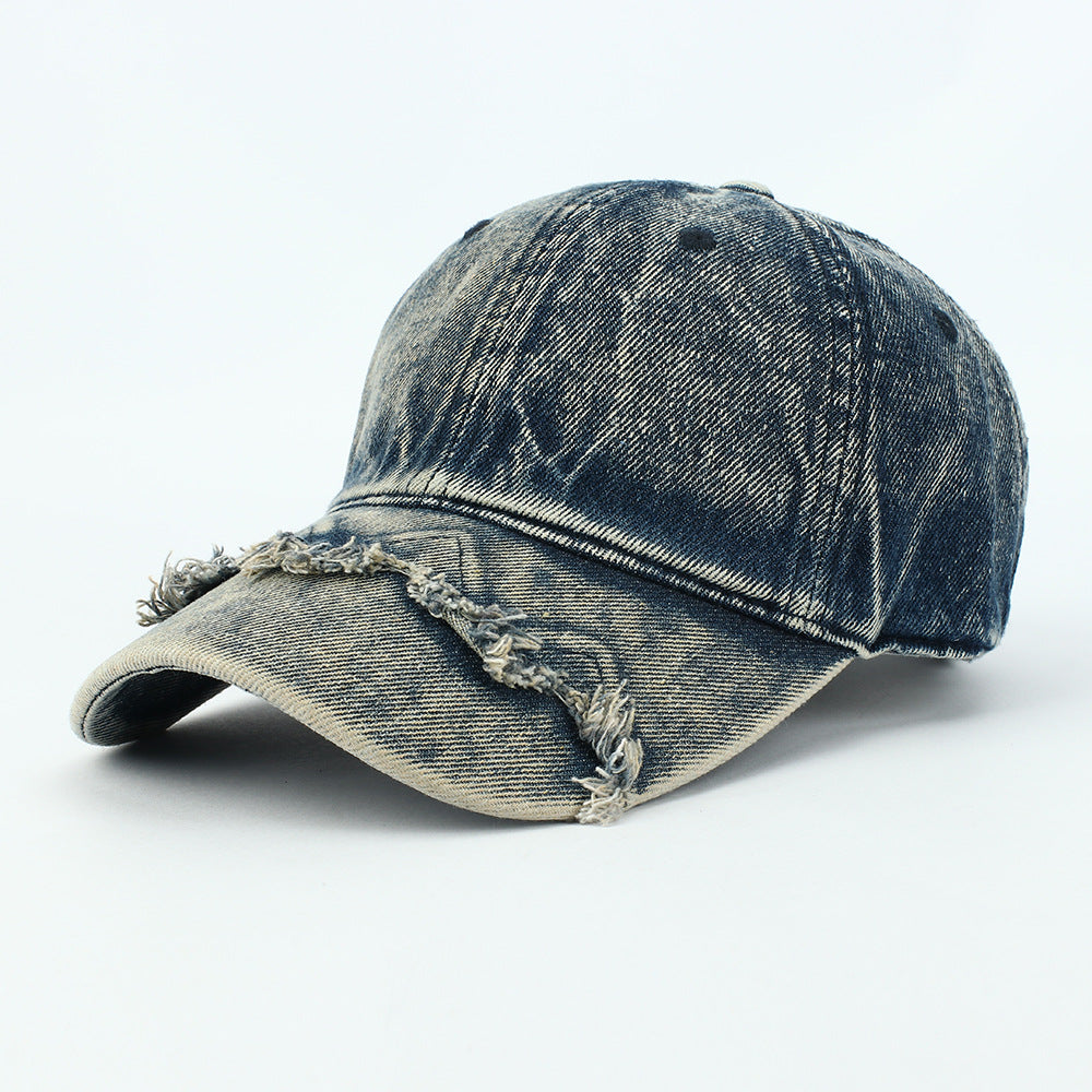 Wholesale Vintage Raw Edge Washed Distressed Denim Baseball Cap ACC-HT-RongZhao021