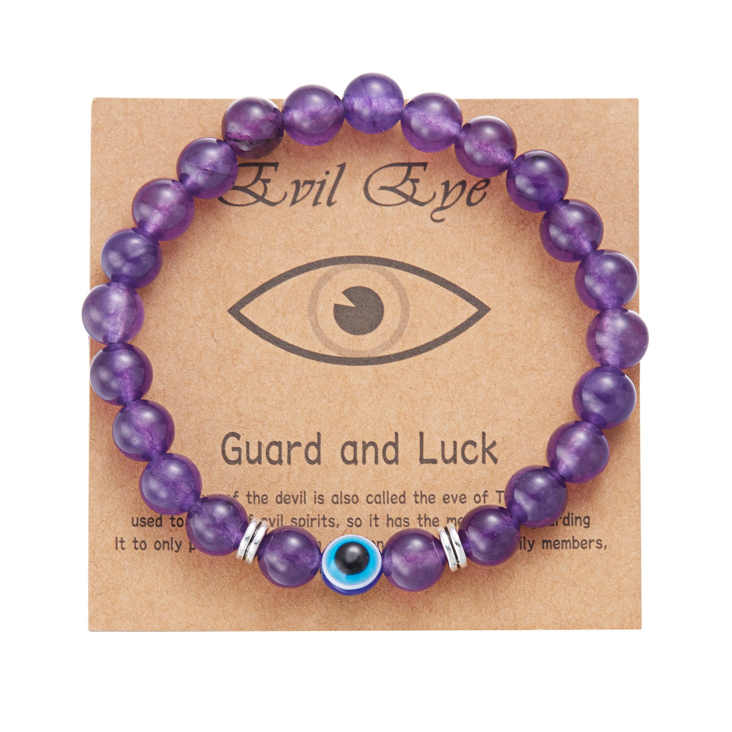 Bracciale con occhi del diavolo con perline da 8 mm, occhi azzurri all'ingrosso