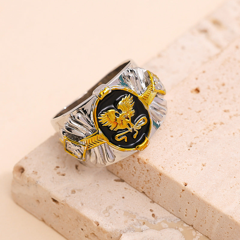 Wholesale Two-color Oil Dropping Black Rings