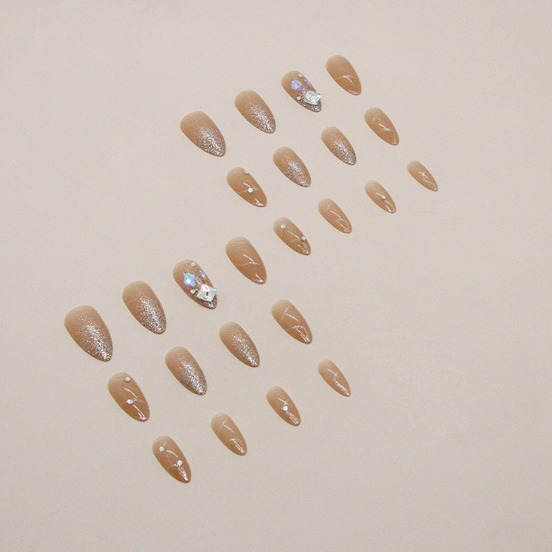 Wholesale 24 Pieces/box Flashing Fragment Square Diamond Nails Kits Nail Stickers