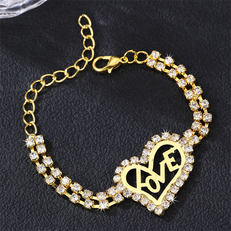 Wholesale  love full diamond three color LOVE full diamond bracelet