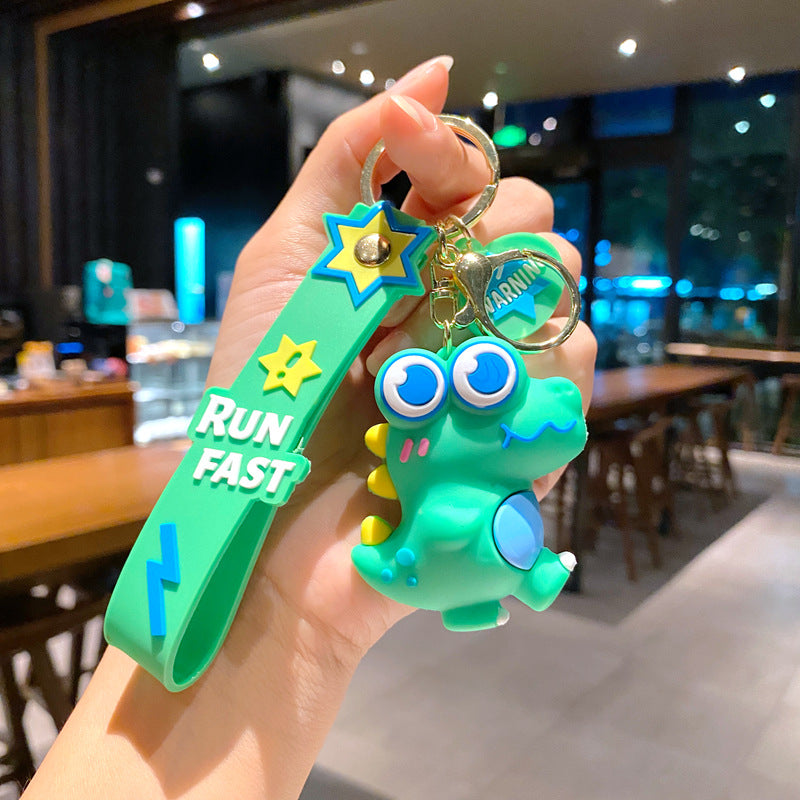 Wholesale Cartoon Doll Big Eye Dinosaur PVC Soft Glue Keychain Creative Keychain ACC-KC-XinShu003