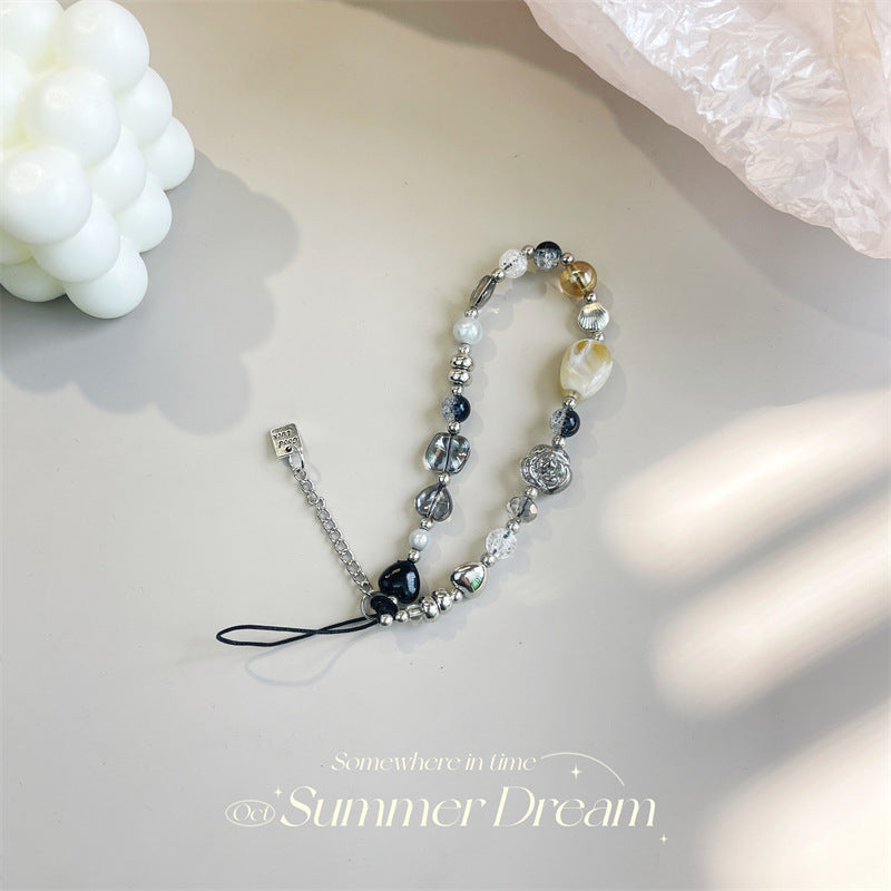 Wholesale lanyard lucky Camellia Lanyard chain keychain