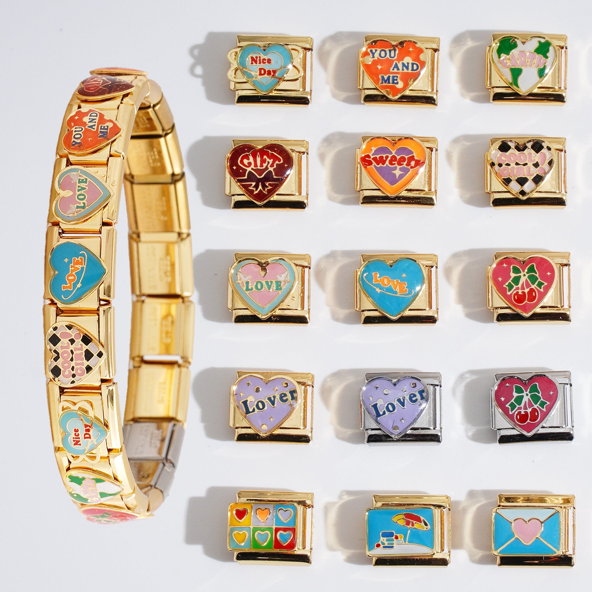 Wholesale Italian Charm Bracelet 9mm DIY Splicing Creative Pattern Stainless Steel Composable Bracelet