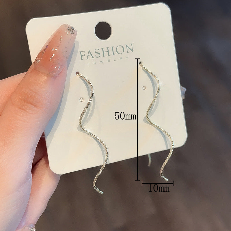 Wholesale  Super Fairy Wave Tassel Ear Line  Earrings