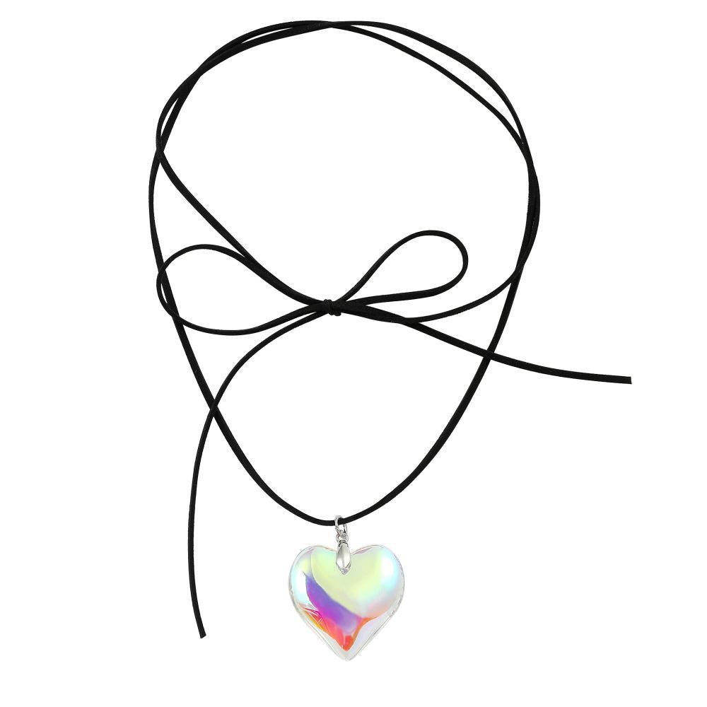 Wholesale double layer simple bow love necklace