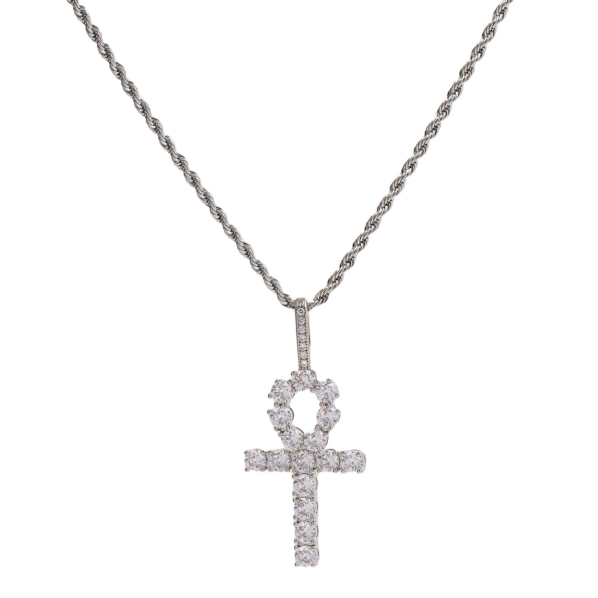 Wholesale 18k Brass Large Zircon Cross Necklaces ACC-NE-BaiYi005