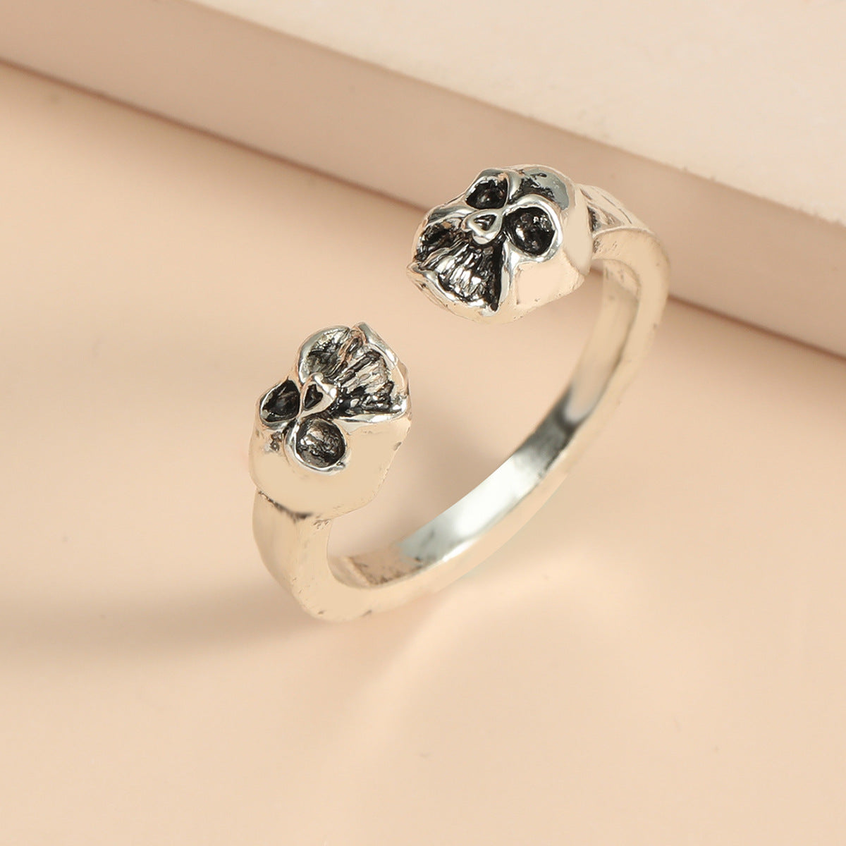 Wholesale Gothic Skull Ring Punk Exaggerated Alloy Open Ring