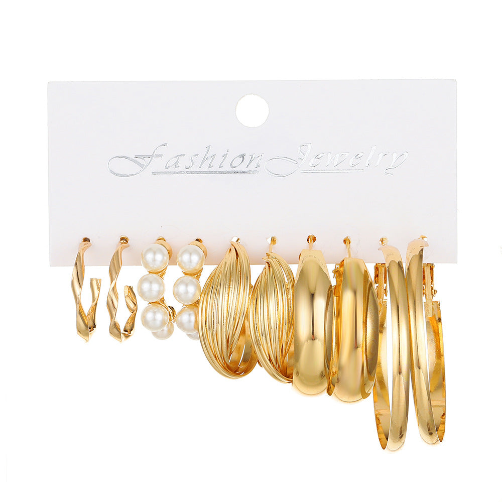 Wholesale Geometric Alloy Earrings Set ACC-ES-QW005