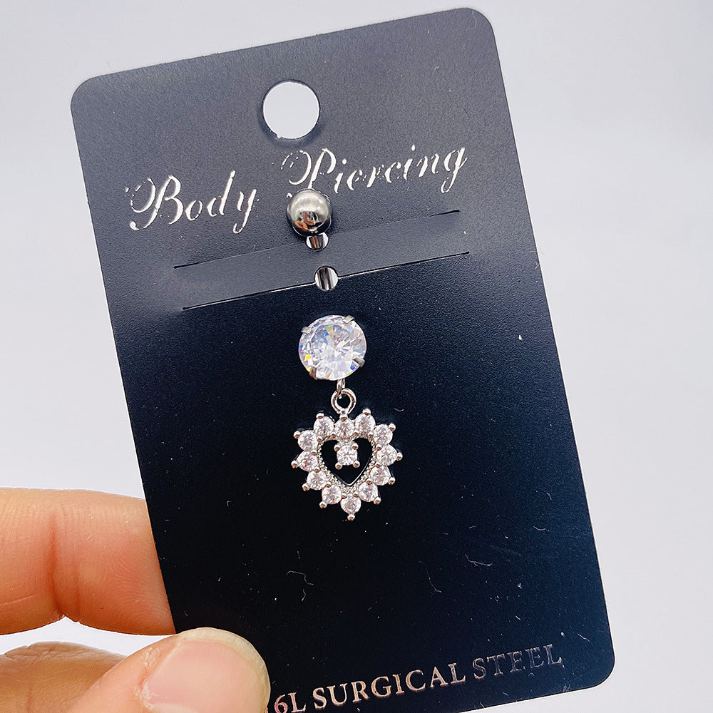 Wholesale Stainless Steel Long Tree of Life Zircon Belly Button Nails Body Jewelry ACC-BJ-ChenY001