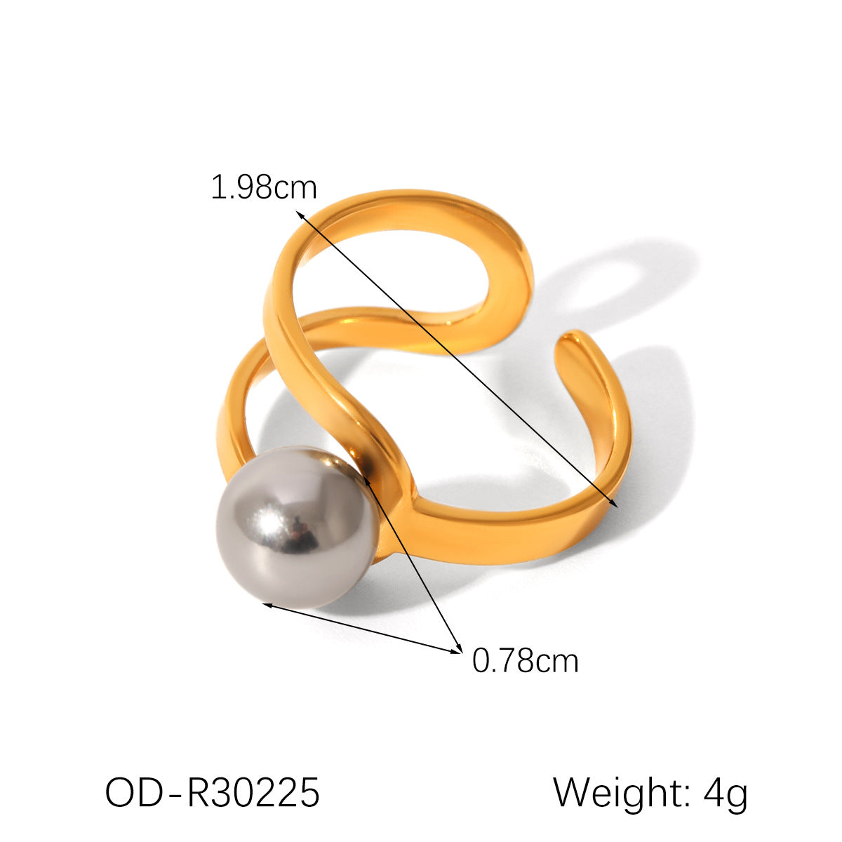 Wholesale Geometric high-grade stainless steel gold and silver two-tone ring