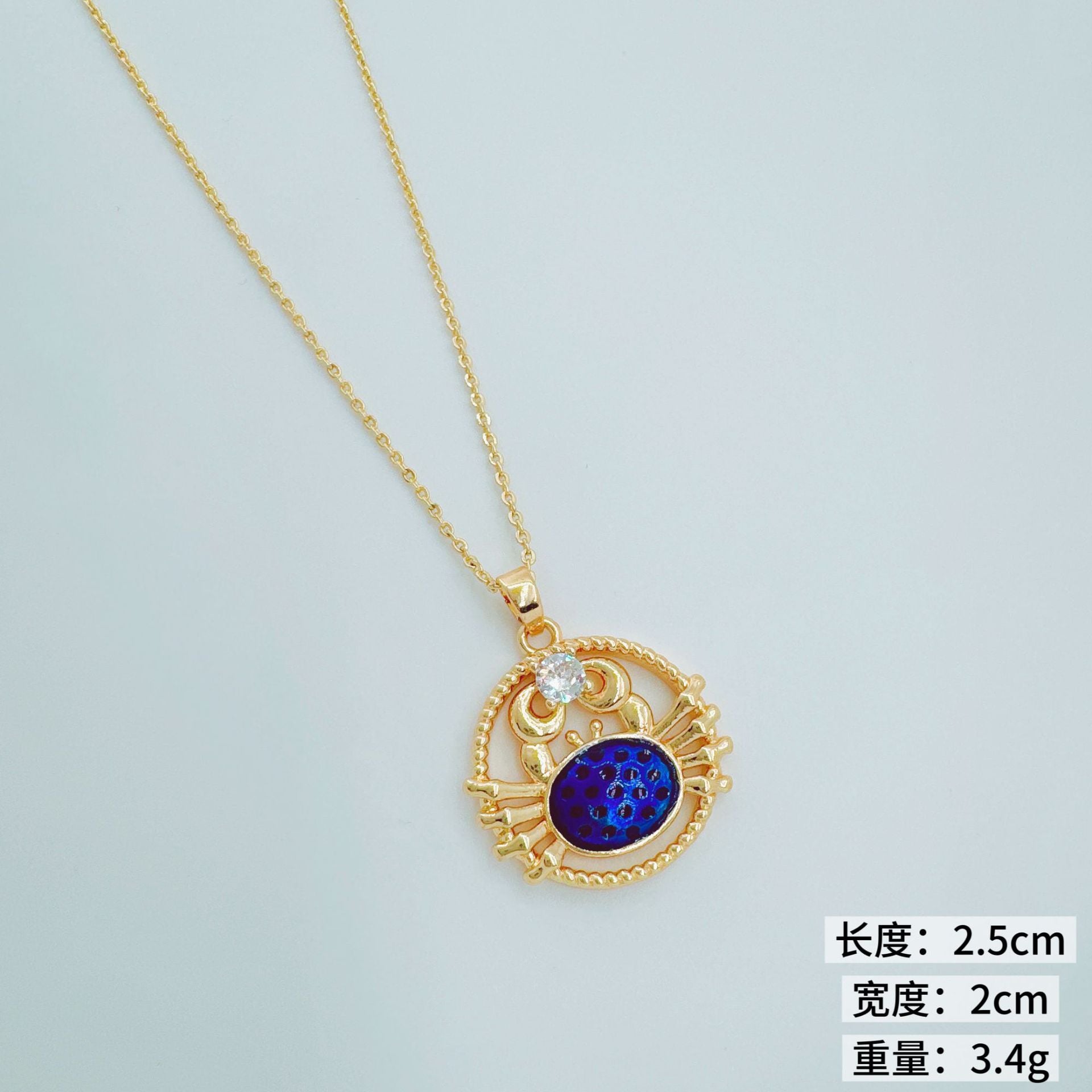 Wholesale Copper Plated Gold Ocean Pendant Necklace,  Trendy Fashion Accessory for Women