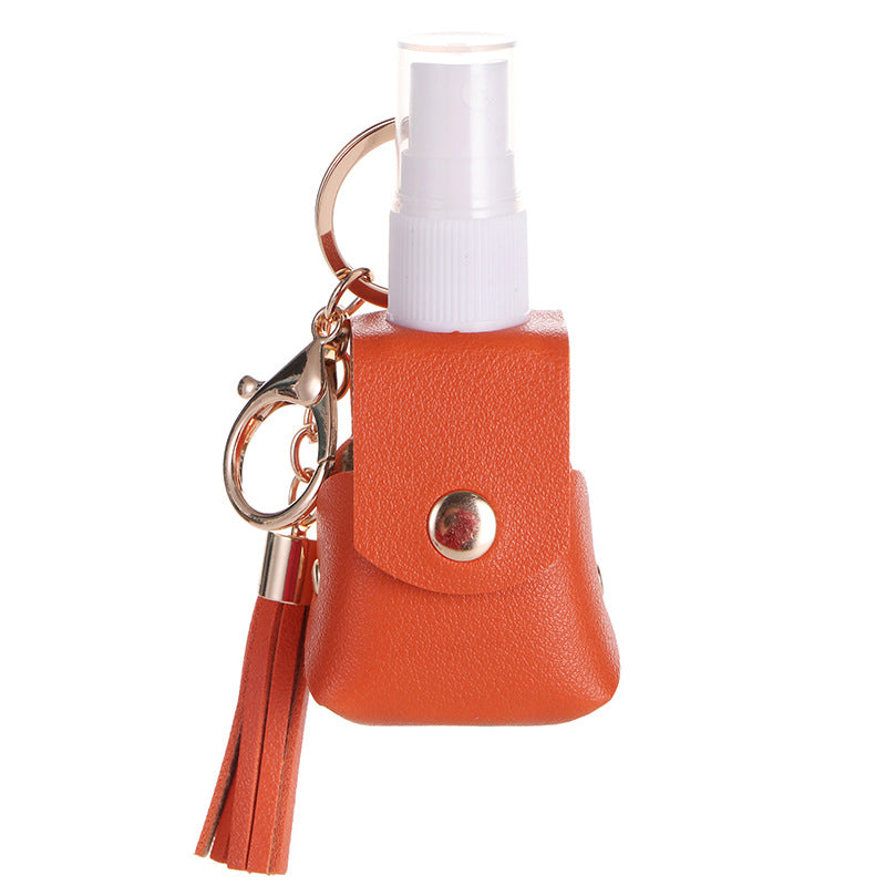 Wholesale Chic 30Ml Portable Skincare Refillable Keychain Bottle With Artificial Leather Case For Travel And Gift