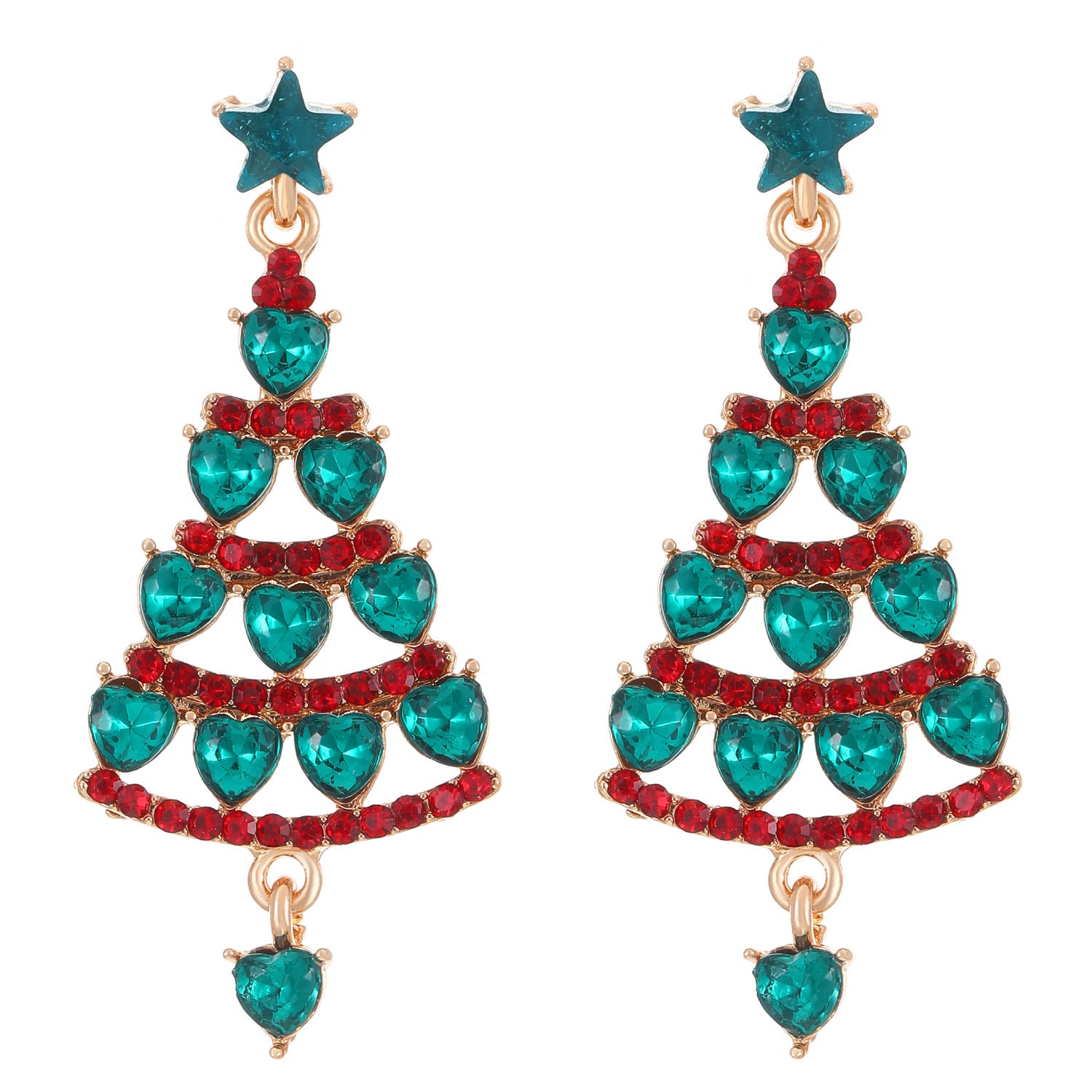 Wholesale Diamond Christmas tree colored diamond earrings