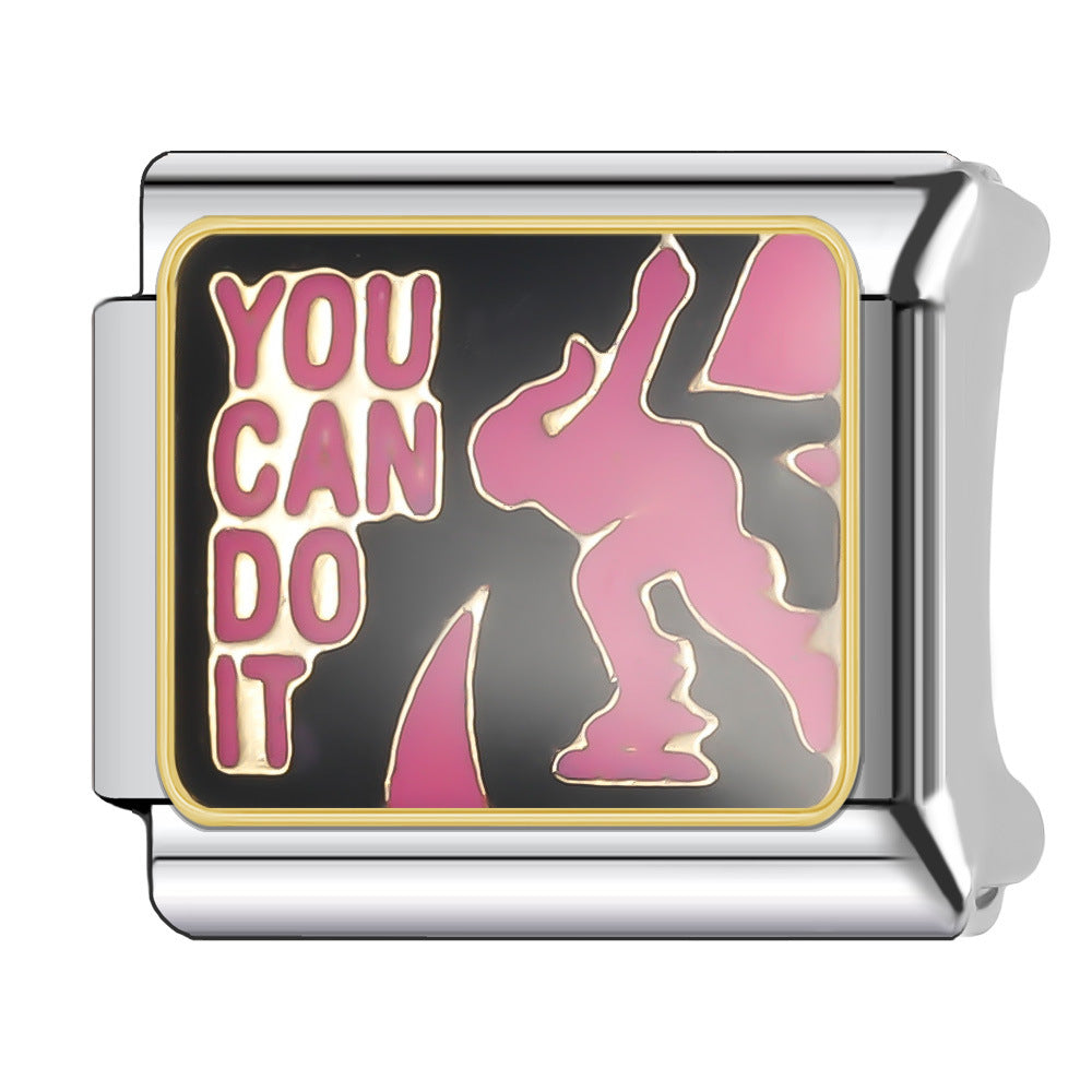 Wholesale Italian Charm Bracelet 9mm DIY Splicing Red Female Series Stainless Steel Composable Bracelet